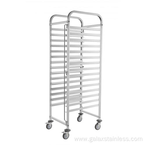 Bakery Pan Ttrolley L Shape SS304 Stainless Steel Square Tubes Bakery Pan Trolley Manufactory